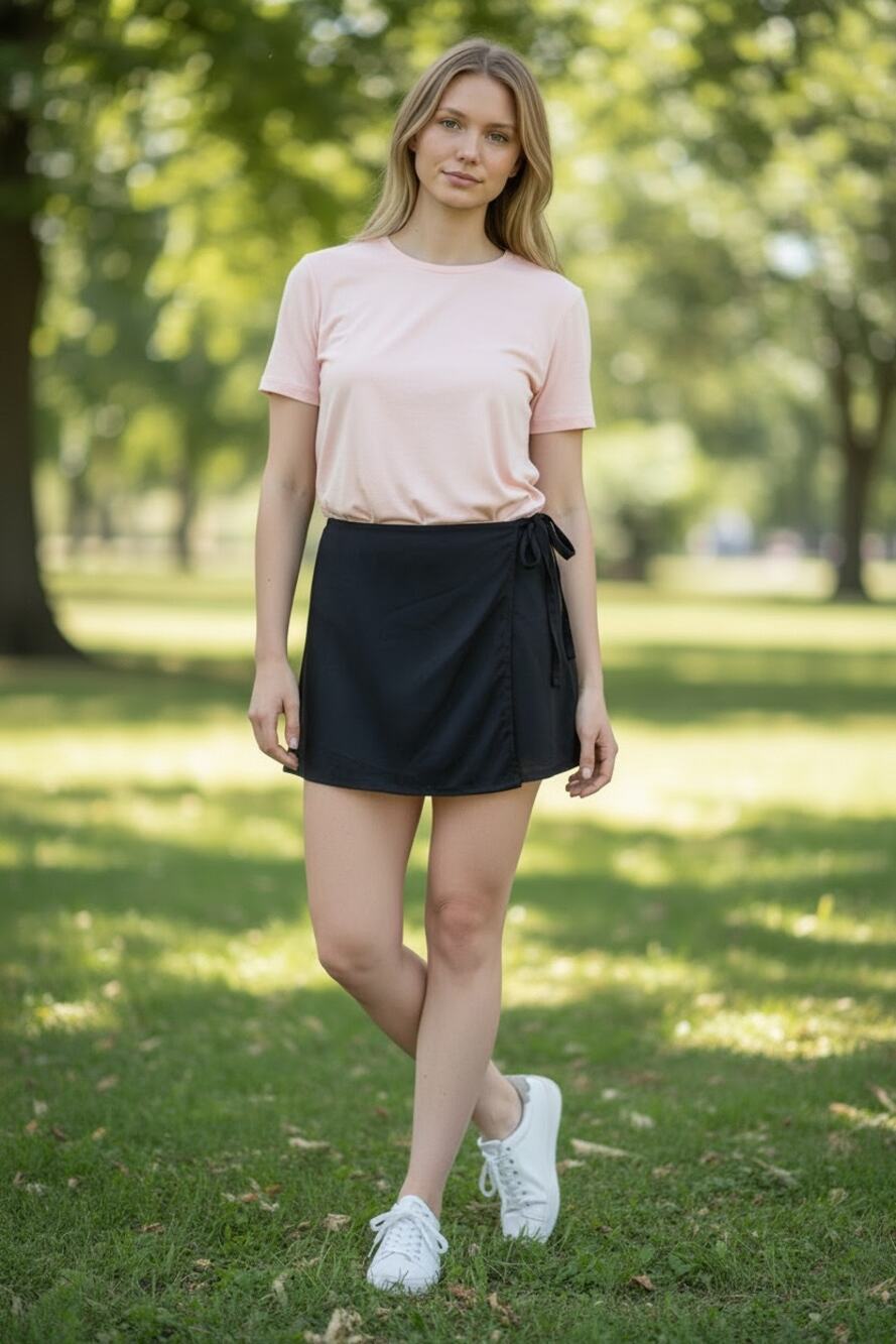 HALARA Skirt Size M NEW Classic Black Shorts Wrap Skort